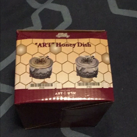 BNIB metal honey dish with spoon and lid - Picture 7 of 7